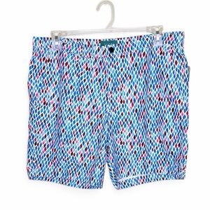Jachs New York UPF 50+ Sunblock Men's Blue and Red Patterned Swim Shorts
